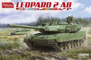 <font color=blue>1/35 German MBT Leopard 2A8 w/Workable Track links & Metal Barrel 25% Sale</font>