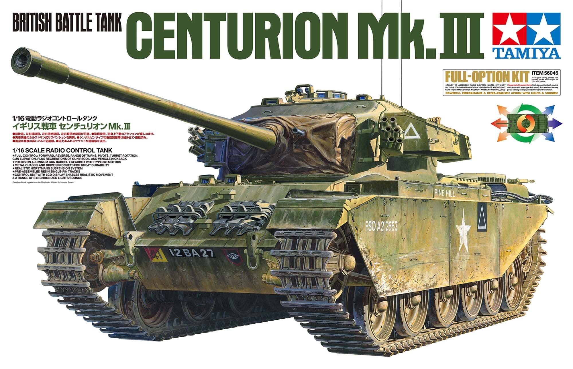 1/16 RC Biritish Battle Tank Centurion Mk.III w/Full-Option Kit :TA56045