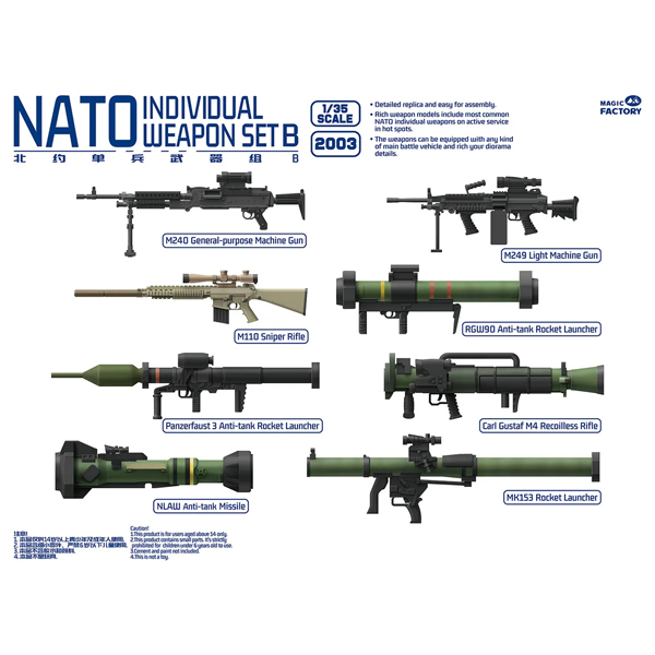 <font color=blue> 1/35 Nato Individual Weapon set B Sale :MGF2003