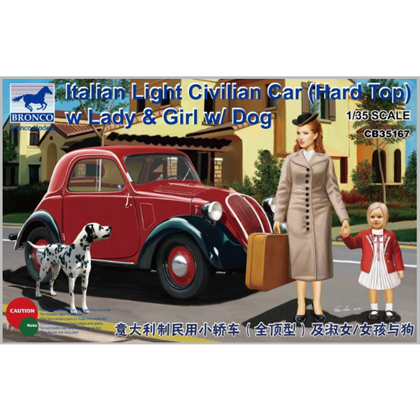 1/35 Italian Light Civilian Car w/Lady & Dog