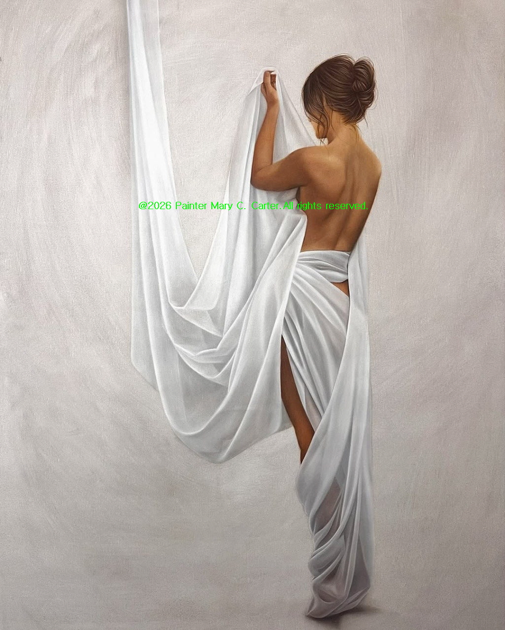 Artwork: A Human-size Figure Painting, Oil Painting w/wooden Frame : Draw the picture as the customer wants