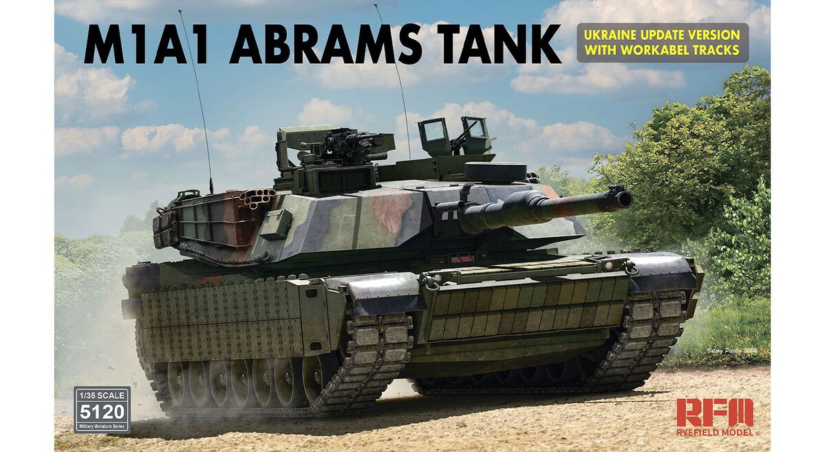<font color=blue>1/35 M1A1 Abrams Ukraine  w/Workable Track, Free Shipping By Air