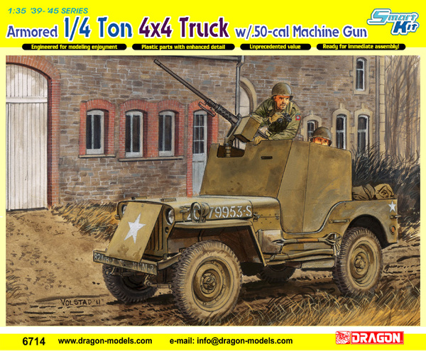 1/35 1/4 ton Armored 4X4 truck w/.50-Cal Machine Gun