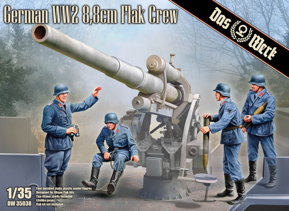 1/35 German WWII 8.8cm Flak Crew