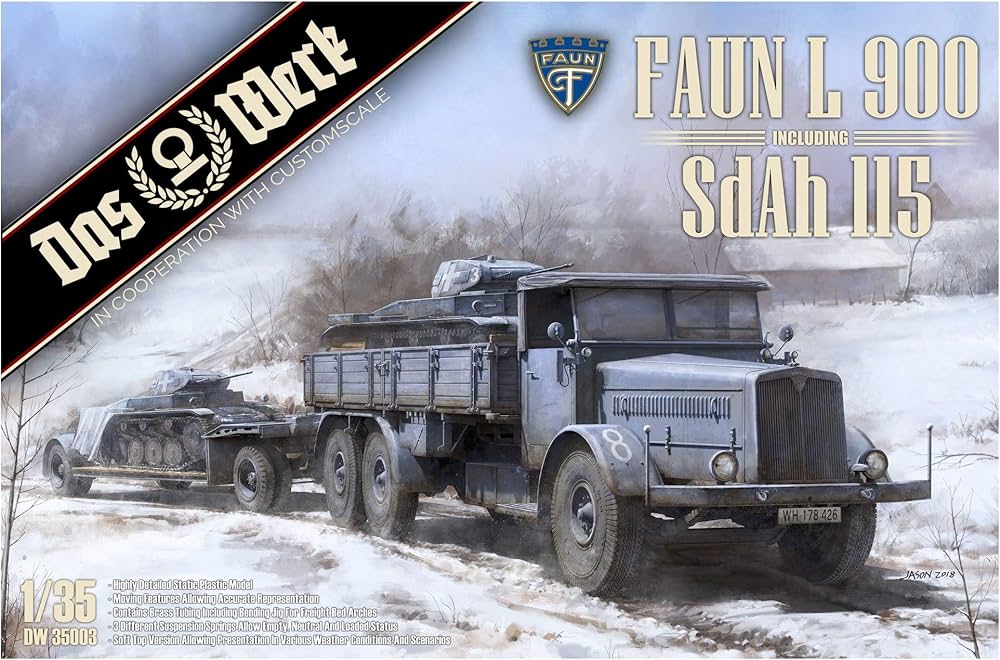 1/35 WWII German Faun L900 w/Trailer