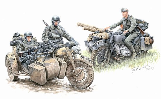 1/35 German Motorcycle Troops on the move