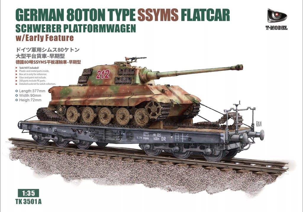1/35 German 80ton Type SSYMS Schwer Platormwagen Early