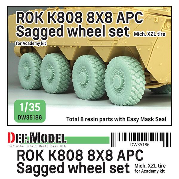 1/35 ROK K808 8X8 APC Sagged Wheel Set