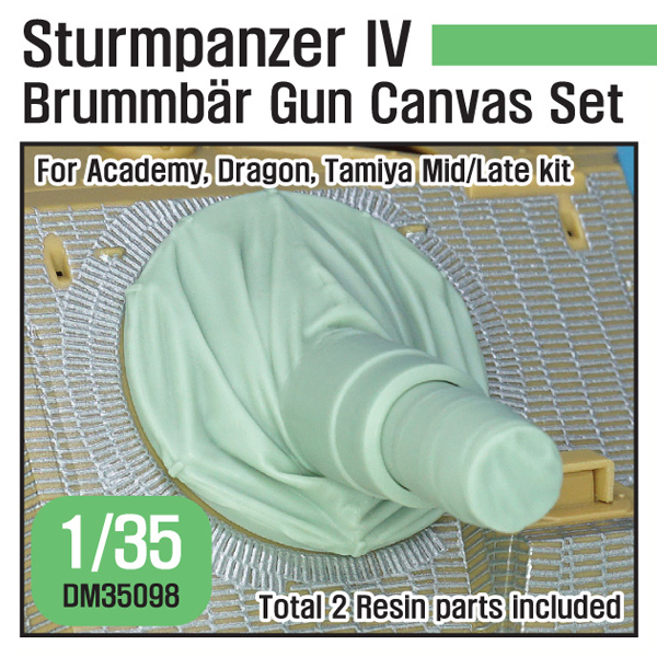 1/35 WWII Sturmpanzer IV Brummbar Gun Canvas Cover Set, Free Shipping By Air