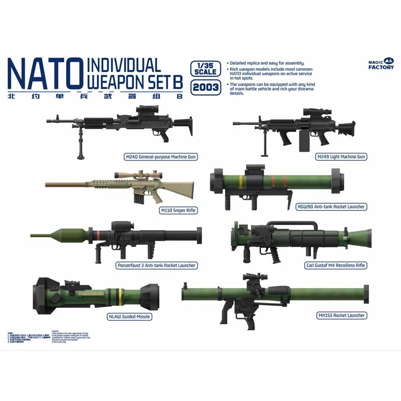 <font color=blue>1/35 NATO Individual Weapon Set B, Free Shipping By Air