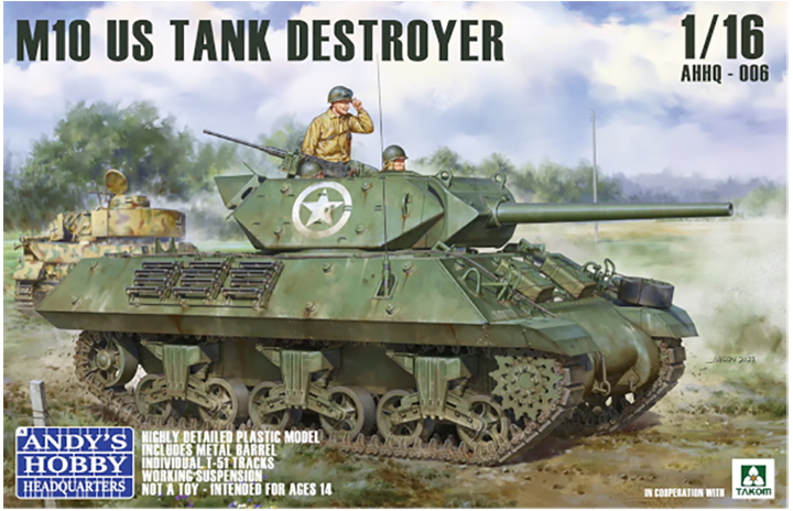 1/16 US M10 Tank Destroyer  w/Figure, Free Shipping By Air