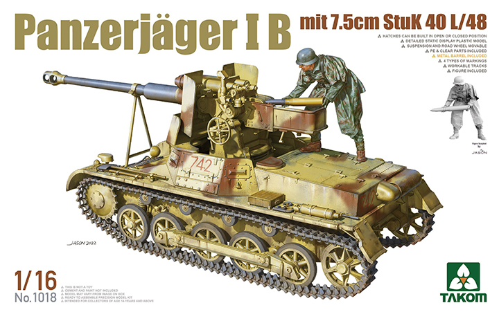 1/16 German Panzerjager 1B mit 7.5cm Stuk 40L/48 w/Workable Track, Free Shipping By Air