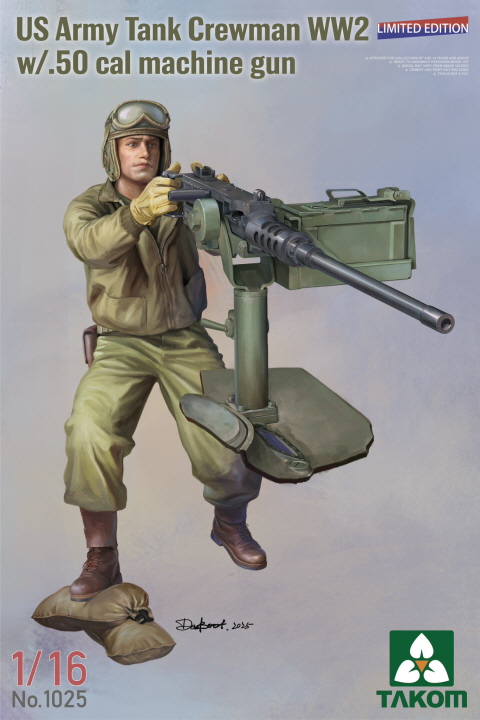 1/16 US Tank Crew w/.50 Cal Machine Gun, Free Shipping By Air
