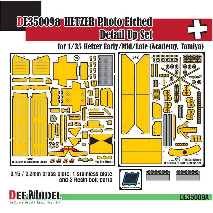1/35 Hetzer PE Detail Up Part Set, Free Shipping By Air