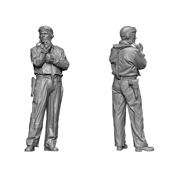 1/18 WWII US Navy Pilot on Deck, Free Shipping By Air