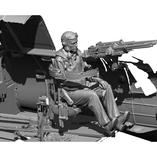 1/18 WWII US Navy Gunner 1 (2 Heads), Free Shipping By Air