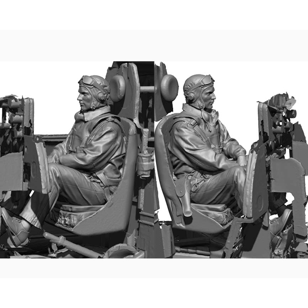 1/18 WWII US Navy Pilot 1 (2 Heads), Free Shipping By Air