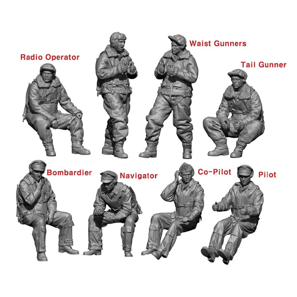 1/48 B-17 Crew Set (8 Figures), Free Shipping By Air