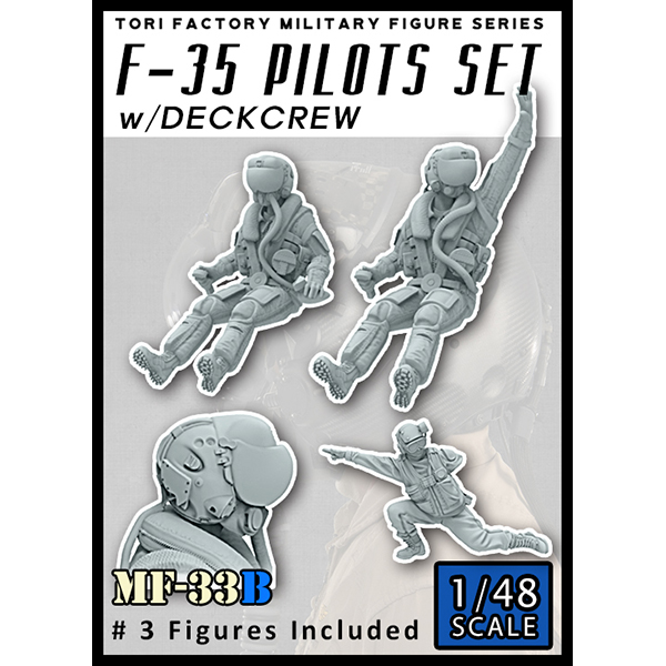 1/48 F-35 Pilot Set w/Deck Crew  (3 Figures), Free Shipping By Air