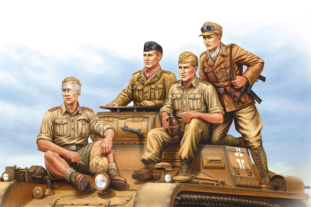 1/35 German Tropical Panzer Crew,  Free Shipping By Air 