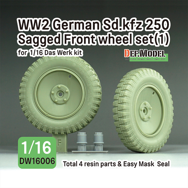 1/16 WWII  German Sd.Kfz 250 Half Track Sagged Front Wheel Set(1), Free Shipping By Air-copy