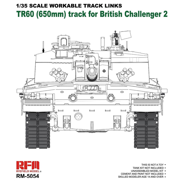 1/35 TR60 (650mm) Workable Track for British Challanger 2, Free Shipping By Air