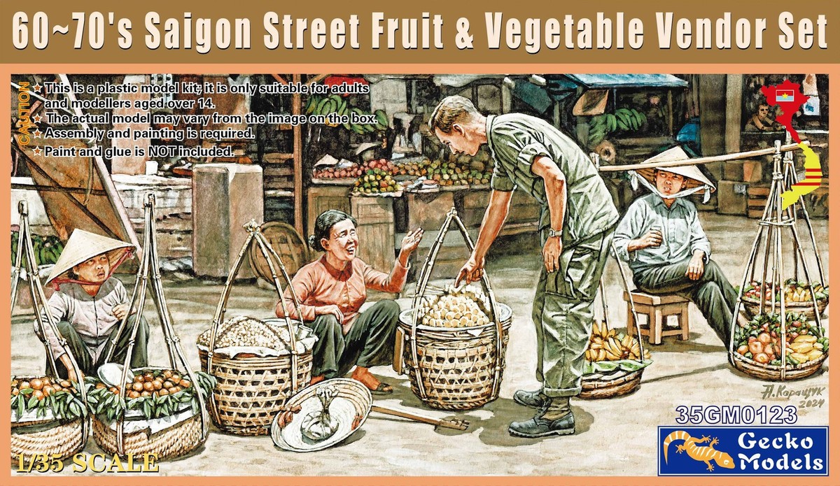 1/35 60~70's Saigon Street Fruit & Vegetable Vendor Set, Free Shipping By Air