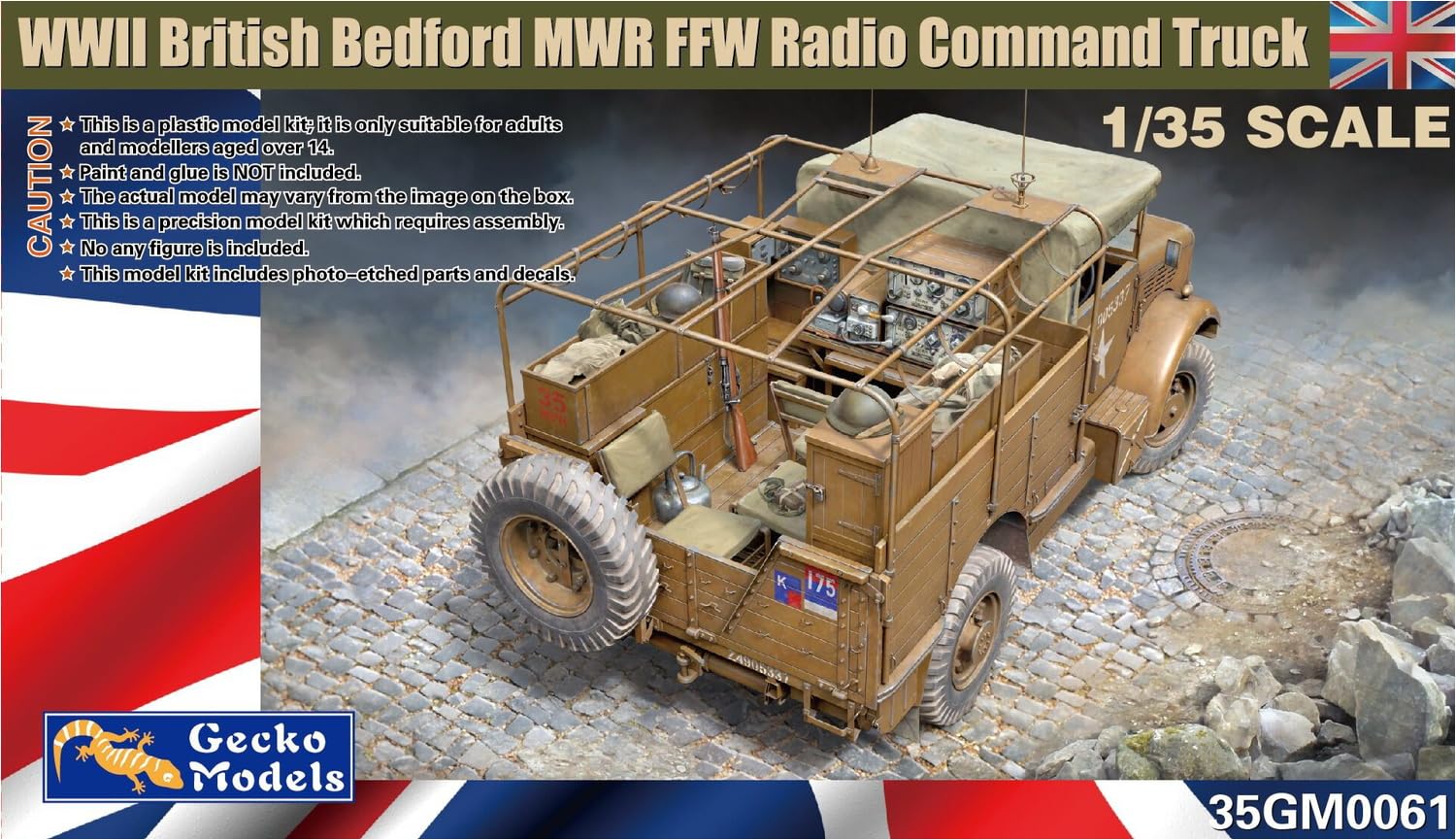 1/35 WWII British Bedford MWR FFD Radio Command Truck, Free Shipping By Air