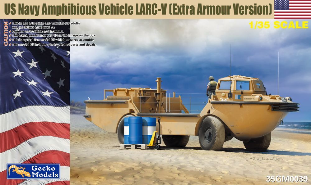 1/35 US Navy Amphibious Cargo Vehicle LARC-V (Extra Armour Version), Free Shipping By Air