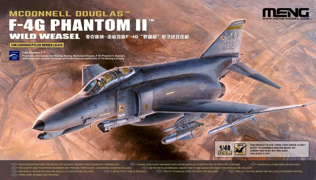 <font color=blue>1/48 F-4E Panthom II Wild Weasel, Free Shipping By Air