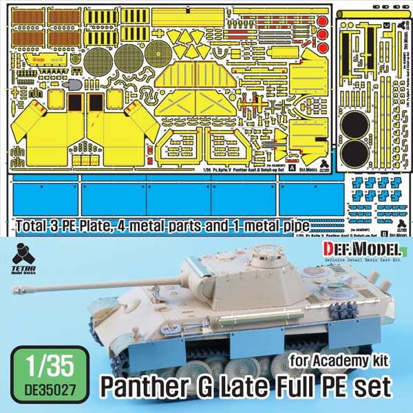 1/35 Panther G Late Full PE Detail Up Set For Academy, Free Shipping By Air 