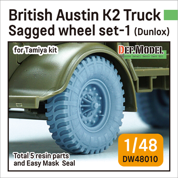 1/48 British Austin K2 Truck Sagged Wheel Set (1), Free Shipping By Air