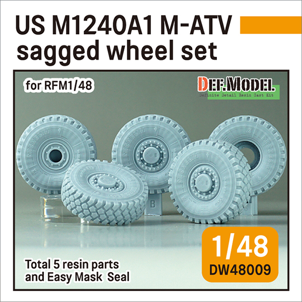1/48 US M1240A1 M-ATV Sagged Wheel Set, Free Shipping By Air