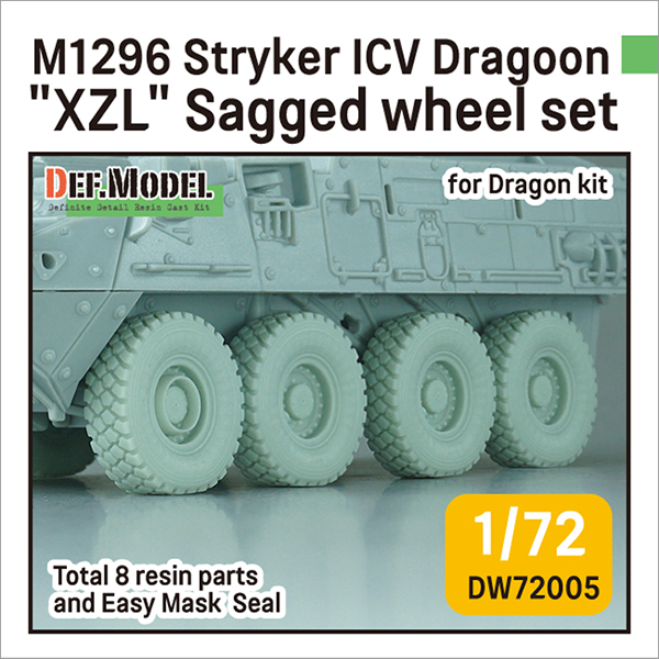 1/72 M1296 Stryker ICV Dragoon "XZL"  Sagged Wheel Set, Free Shipping By Air