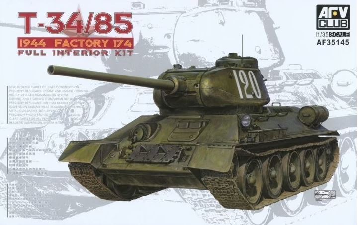 <font color=blue>1/35 T-34/85 Model 174 Factory w/Full Interior, Free Shipping By Air