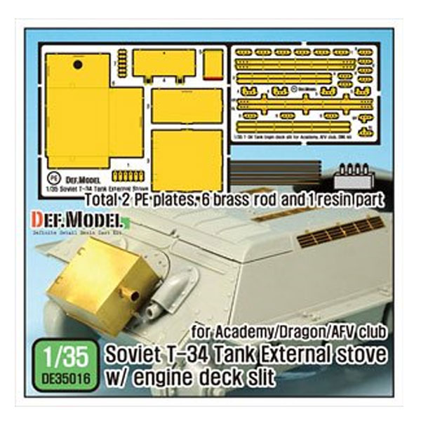 1/35 Soviet T-34 Tank External Stove w/Engine Deck Slit Set, Free Shipping By Air