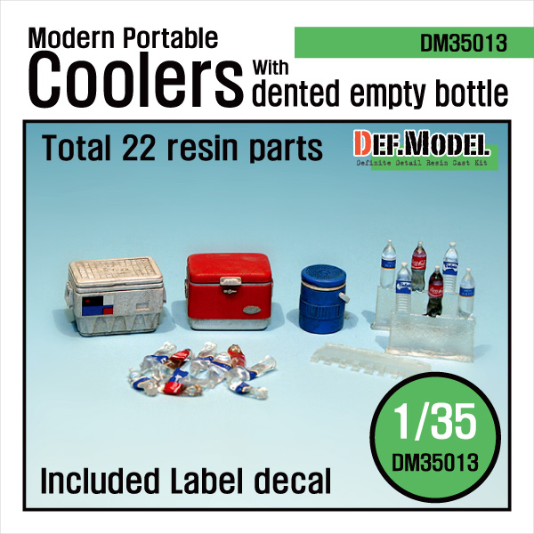 1/35 Modern Portable Coolers w/Dent Empty Bottles Set, Free Shipping By Air