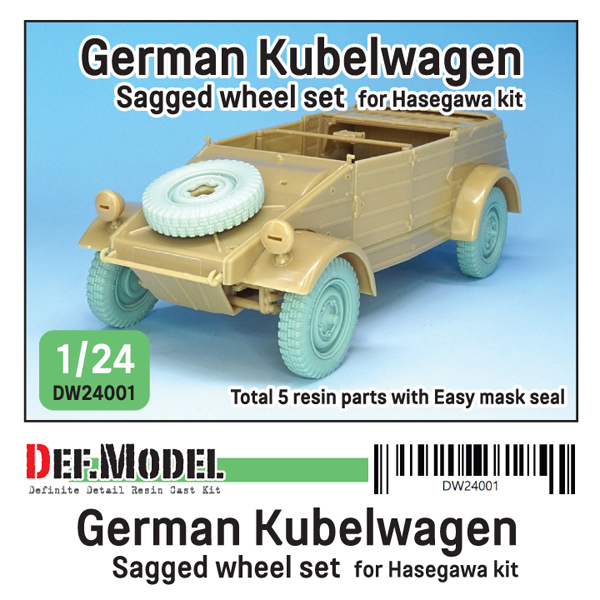 1/24 KUBELWAGEN   Sagged Wheel Set, Free Shipping By Air