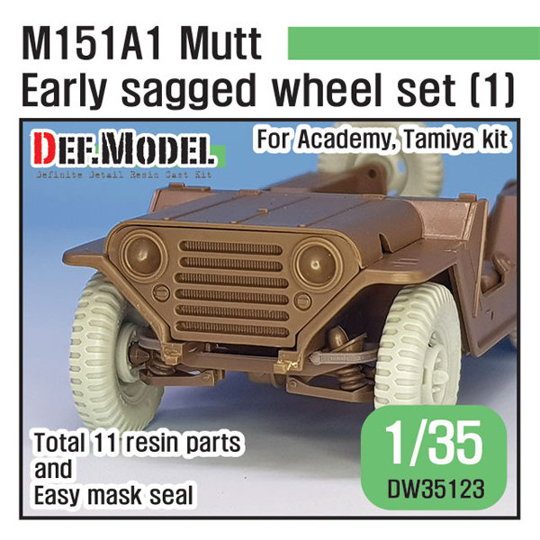 1/35 M151A1 Mutt Early Sagged Wheel Set (1), Free Shipping By Air
