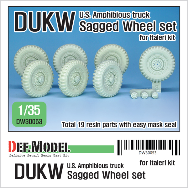1/35 DUWK U.S. Amphibious Truck Sagged Wheel Set, Free Shipping By Air