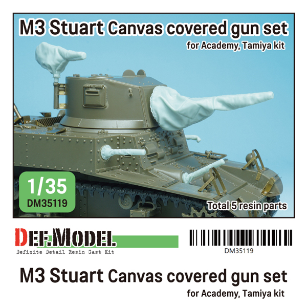 1/35 US M3 Stuart Canvas Covered Gun Set, Free Shipping By Air