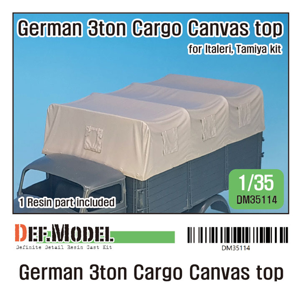 1/35 German 3ton Cargo Canvas Top, Free Shipping By Air