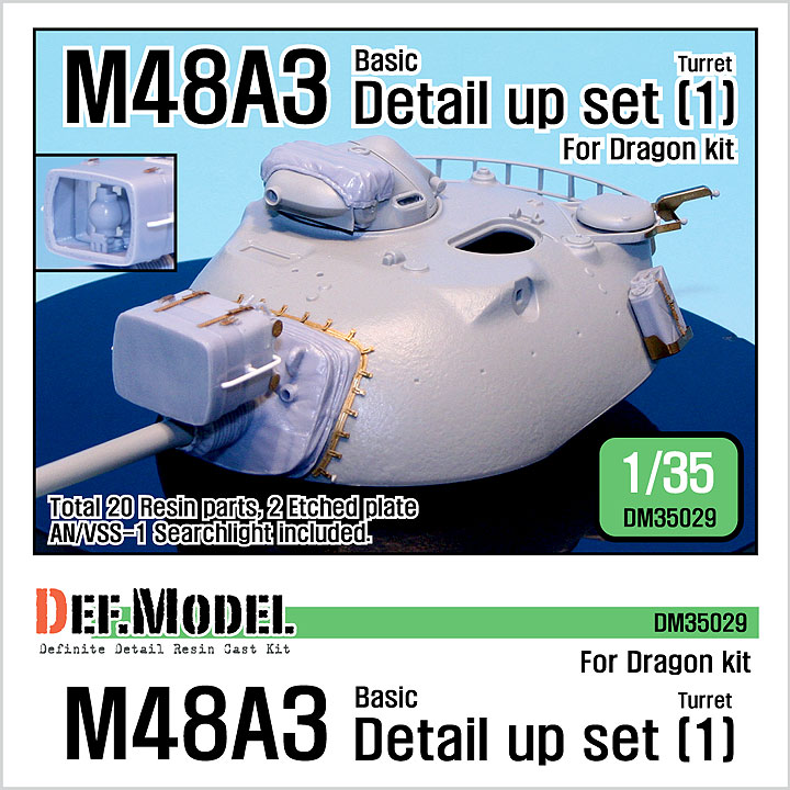 1/35 M48A3 Basic  Detail Up Set, Free Shipping By Air