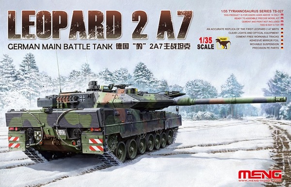 <font color=blue> 1/35  German MBT Leopard 2A7 w/Workable Tracks , Free Shipping By Air