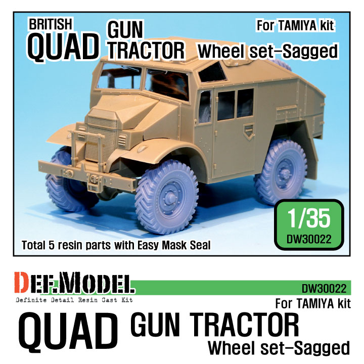 1/35 British QUAD Gun Tractor Sagged Wheel Set , Free Shipping By Air