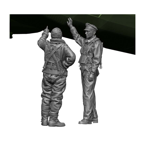 1/32 WWII US Bomber Pilot & Crew on The Ground, Free Shipping By Air