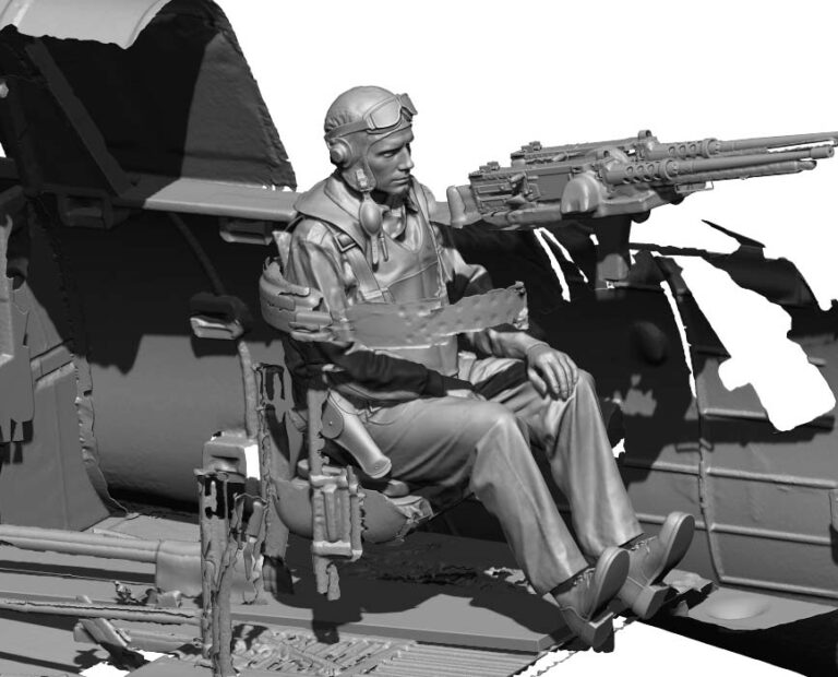1/32 WWII US Navy Rear Gunner I, Free Shipping By Air