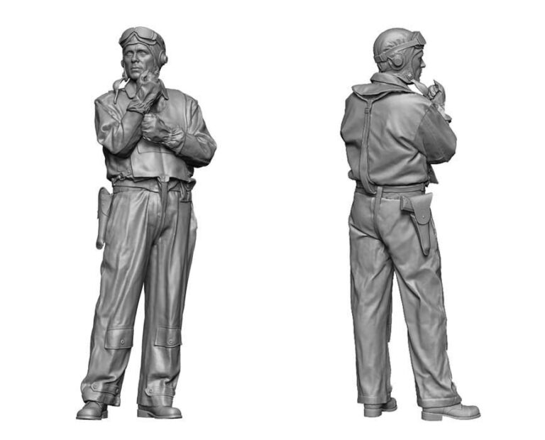 1/32 WWII US Navy Pilot (On Deck), Free Shipping By Air