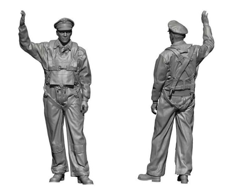 1/48 WWII US Bomber Pilot On The Ground, Free Shipping By Air