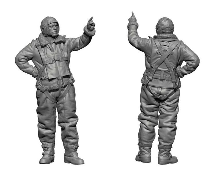 1/48 WWII US Bomber Crew On The Ground, Free Shipping By Air
